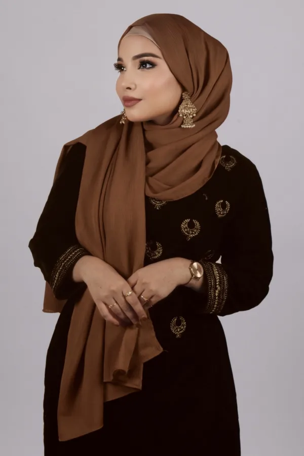 Cookie Brown Muna Satin Hijab - Image 2