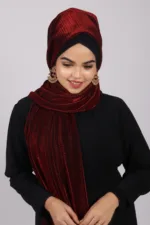 Ruby Metallic Ribbed Hijab - Image 2