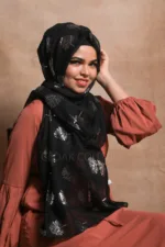 Silver Glade Foil Print Hijab - Image 2