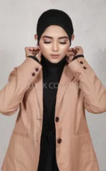 Black Ear-slit Access Hijab Cap - Image 3