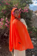 Orange Premium Chiffon hijab - Image 2