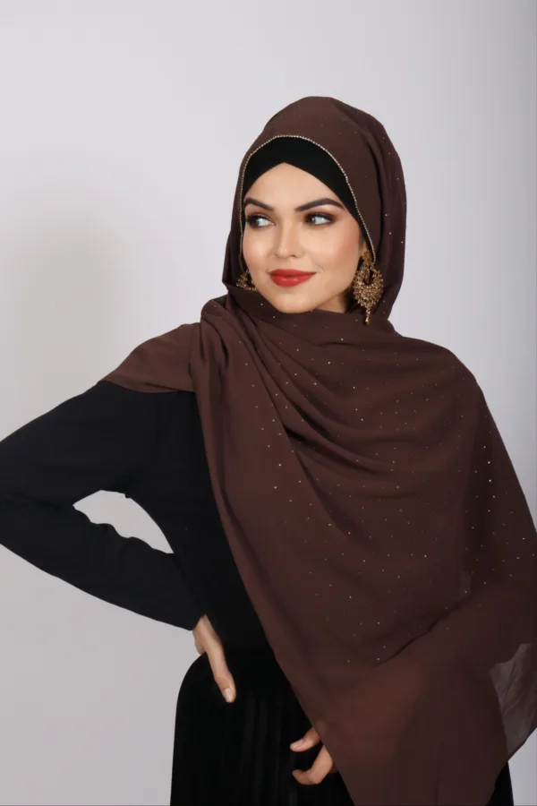 Zayna Rhinestone Georgette Hijab - Image 2