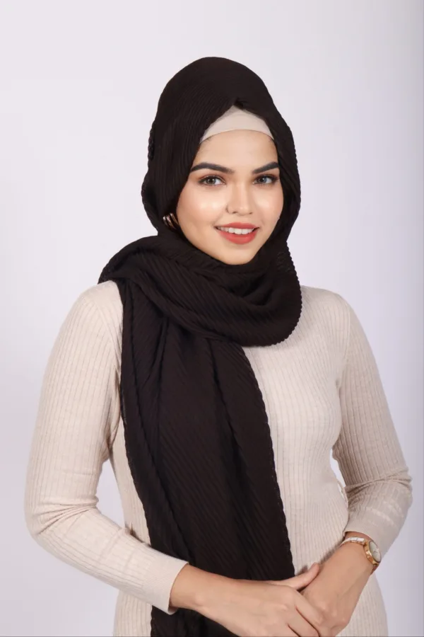 IMG_3365-scaled-1.jpg Chocolate Cotton Pleated Hijab - Image 1
