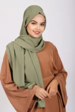 Matcha Silk Chiffon Hijab - Image 2