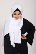 Pearl White Turkish Silk Hijab - Image 3