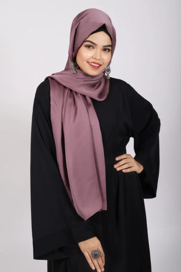 Silky Mauve Turkish Silk Hijab - Image 2