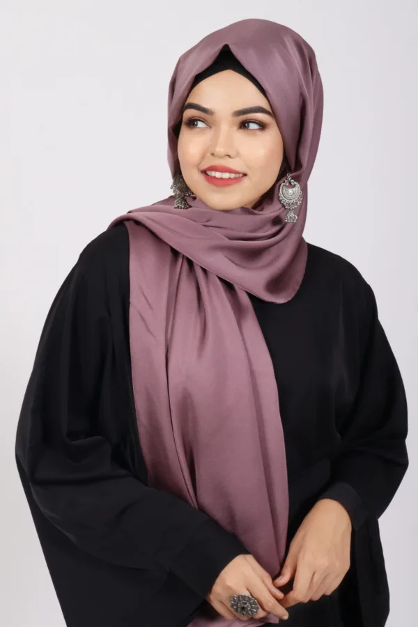 Silky Mauve Turkish Silk Hijab - Image 1