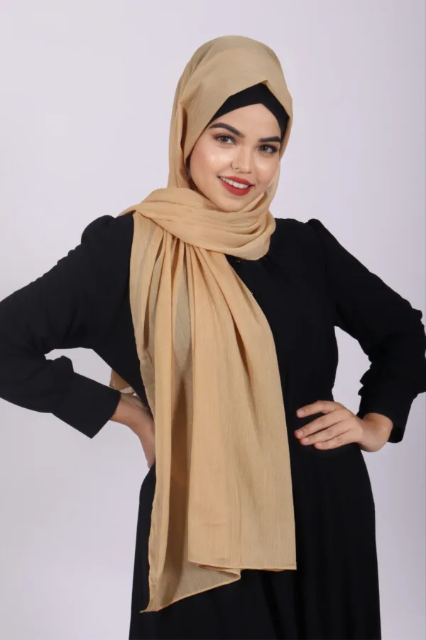Matt Gold Shimmer Chiffon Hijab - Image 3