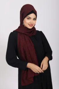 Maroon Shimmer Chiffon Hijab