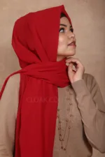 Cherry Red Premium Chiffon Hijab - Image 3