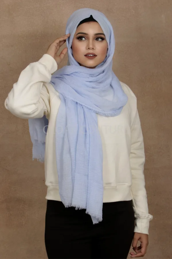 scc11-scaled-1.jpg Sky Blue Crinkled Cotton Hijab - Image 1