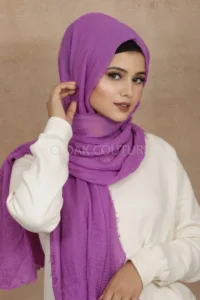 Purple Crinkled Cotton Hijab