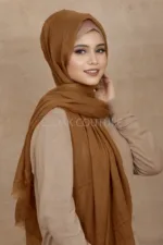 Caramel Crinkled Cotton Hijab