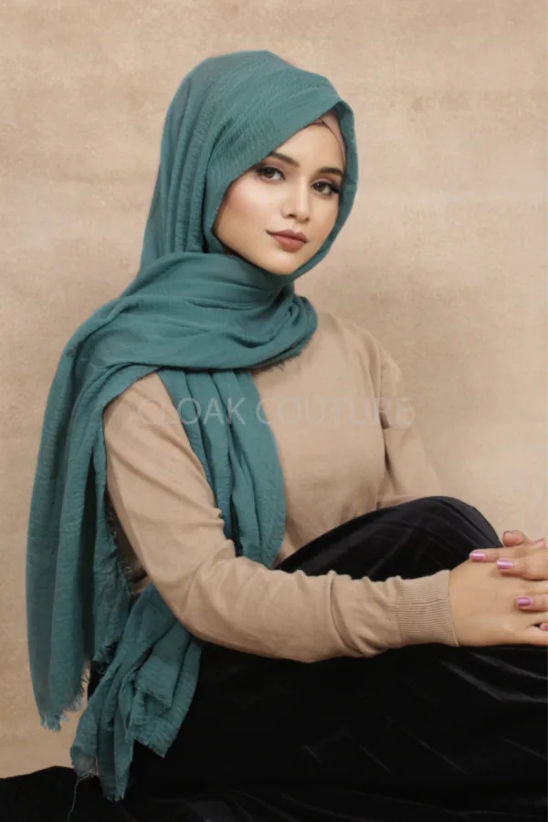 scc39-scaled-1.jpg Teal Crinkled Cotton Hijab - Image 1