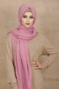 Bubblegum Crinkled Cotton Hijab