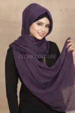 Mauve Crinkled Cotton Hijab - Image 2