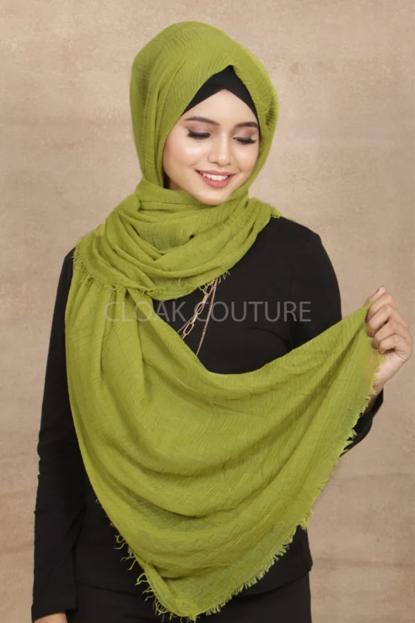 Pear Crinkled Cotton Hijab - Image 2