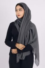 Shadow Grey Premium Crinkled Cotton Hijab