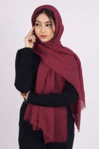 Maroon Premium Crinkled Cotton Hijab