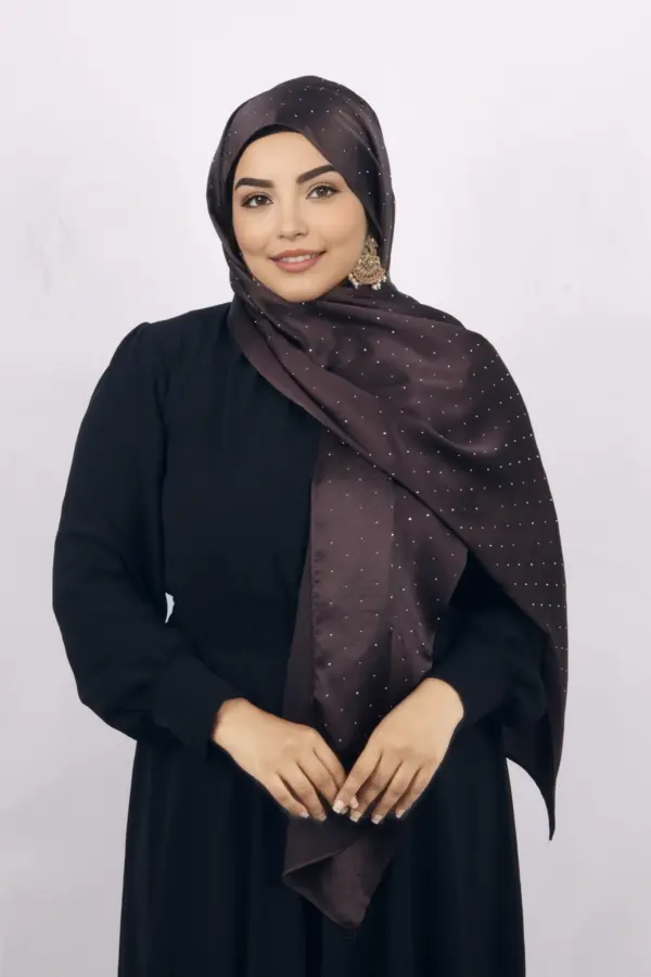 010EF491-F39F-4BDD-A795-B2F0364A5A9D Bark Rhinestone Silk Hijab - Image 1