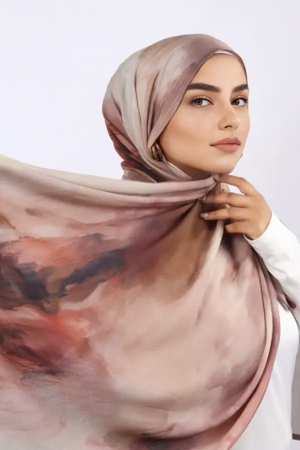 Twilight Mauve Printed Modal Hijab - Image 1