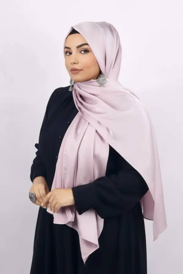 Pastel Pink Turkish Silk Hijab - Image 2