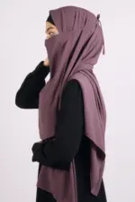 Dusty Purple Medina Chiffon Hijab & Niqab Set - Image 2