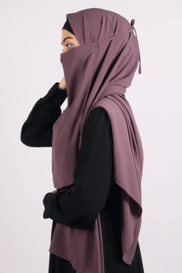 Dusty Purple Medina Chiffon Hijab & Niqab Set - Image 2