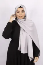 Opel Grey Turkish Silk Hijab - Image 2