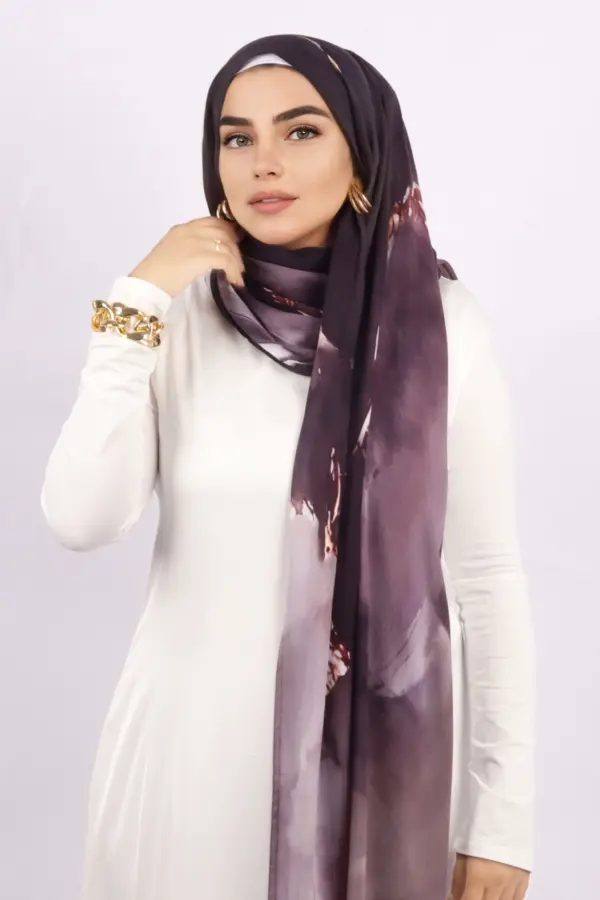 Regal Bloom Printed Modal Hijab - Image 5