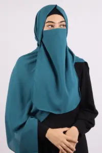 Teal Medina Chiffon Half-Niqab
