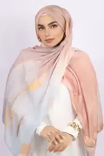 Cosmic Rose Printed Modal Hijab - Image 4