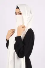 Ivory Medina Chiffon Hijab & Niqab Set - Image 3