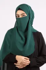 Serpent Green Medina Chiffon Hijab & Niqab Set - Image 2