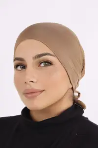 Nude Beige Comfort Fit Tie Back Hijab Cap