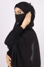 Black Medina Chiffon Hijab & Niqab Set - Image 4