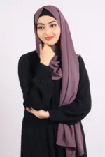 Dusty Purple Medina Chiffon Hijab & Niqab Set - Image 4