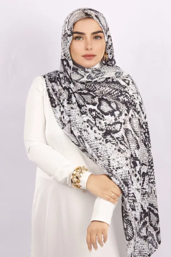 Serpents Tale Modal Snake Print Hijab - Image 2