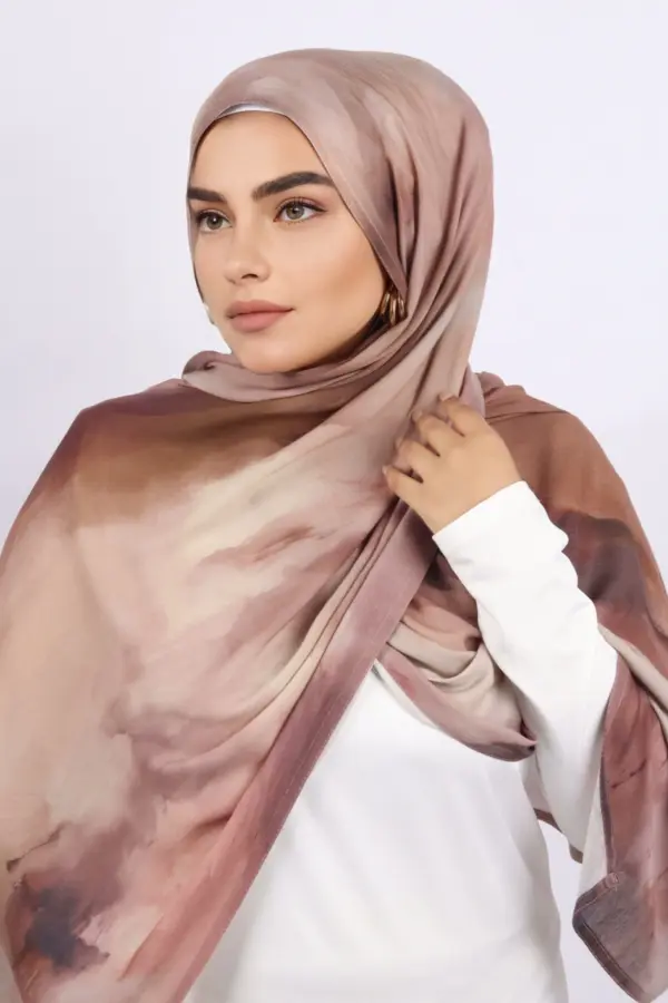 Twilight Mauve Printed Modal Hijab - Image 5