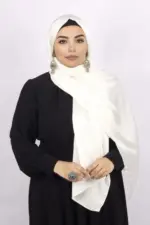 Cream Turkish Silk Hijab - Image 2