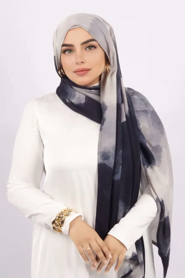Shadow Storm Printed Modal Hijab - Image 4