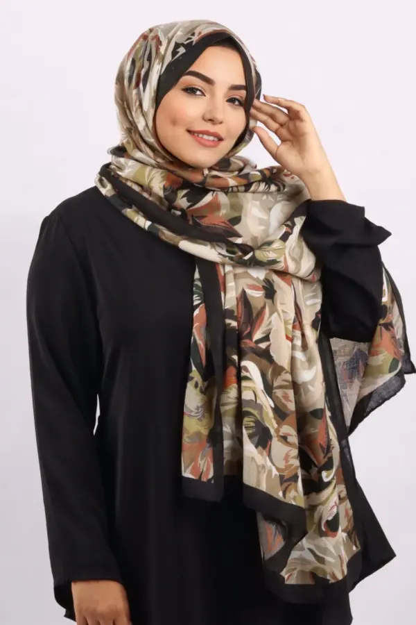 3A8869A8-3B39-4A93-917A-47697257C0FC Sofia Abstract Print Premium Viscose Hijab - Image 1
