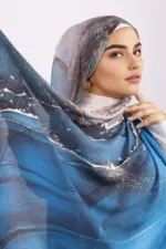 Ocean Splash Printed Modal Hijab - Image 2