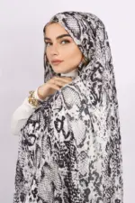 Serpents Tale Modal Snake Print Hijab - Image 3