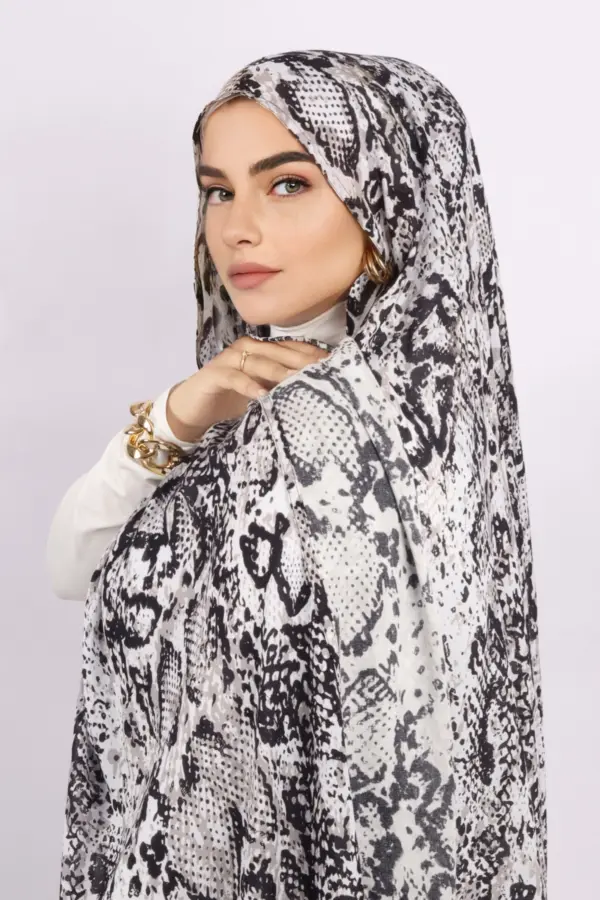 Serpents Tale Modal Snake Print Hijab - Image 3