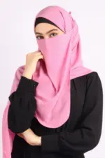 Gulabi Medina Chiffon Hijab & Niqab Set