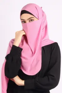 Gulabi Medina Chiffon Hijab & Niqab Set