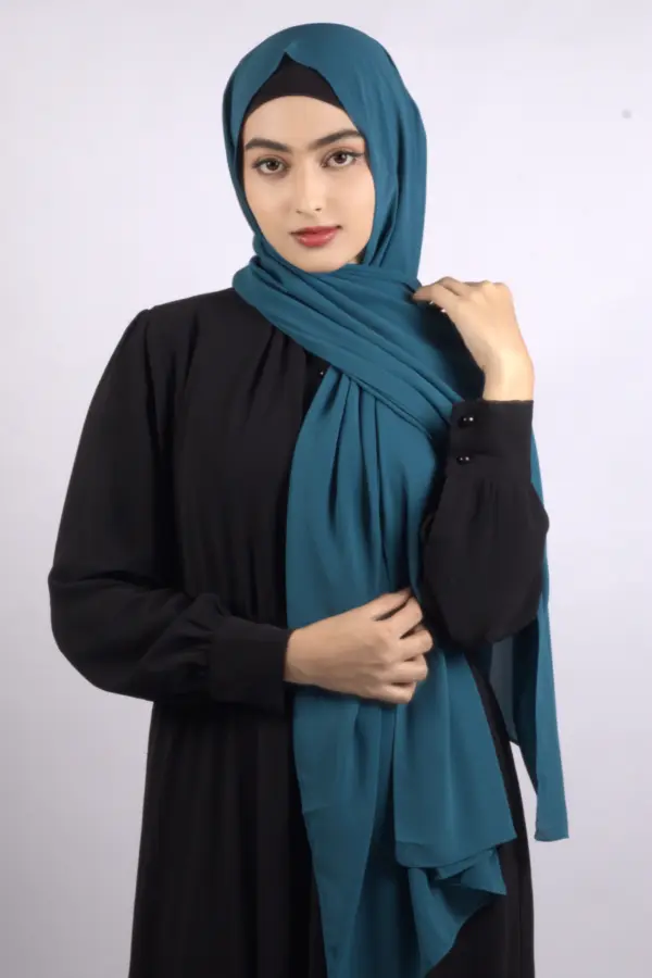 Teal Medina Chiffon Hijab - Image 1