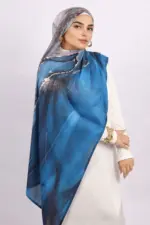 Ocean Splash Printed Modal Hijab - Image 5