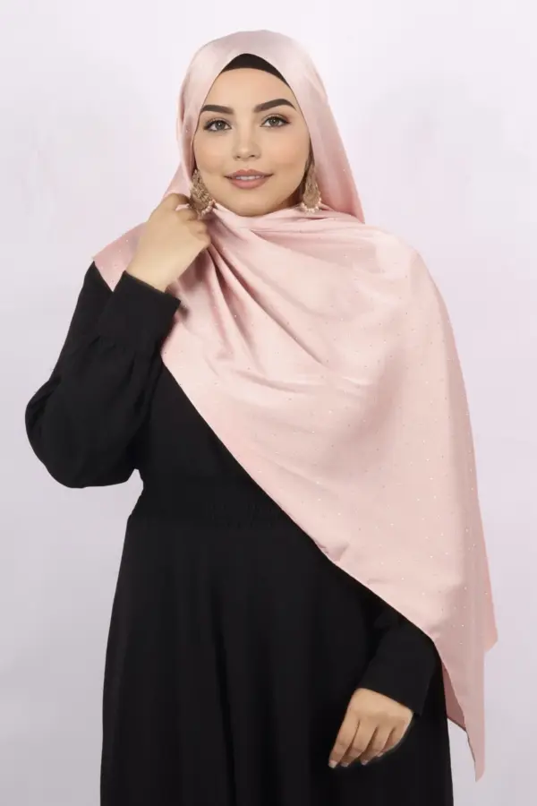 Rose Lilly Rhinestone Silk Hijab - Image 2